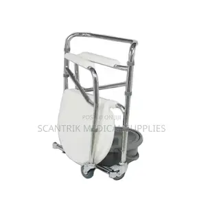 Foldable Commode Chair With Wheels for Easy Storage and Transport