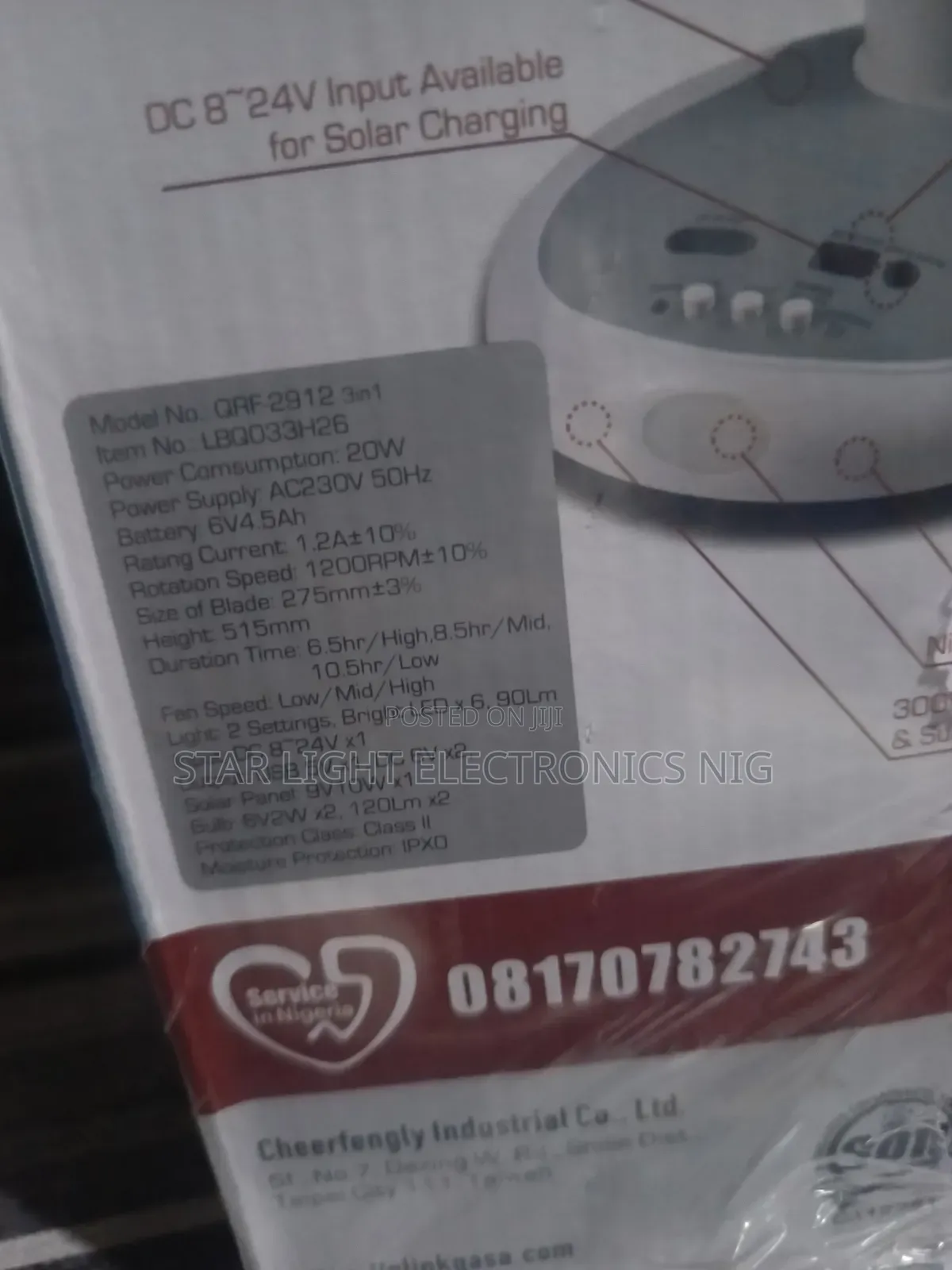 Qasa Table Fan 12 Inches