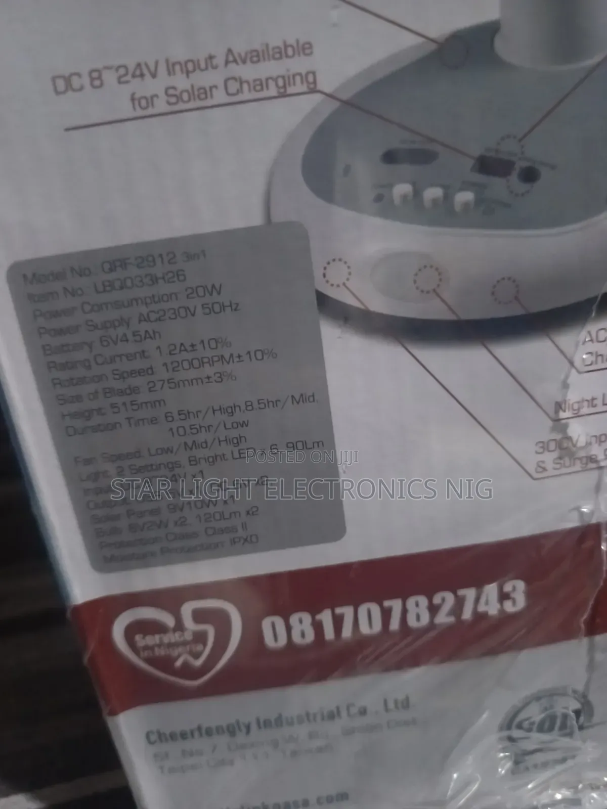 Qasa Table Fan 12 Inches