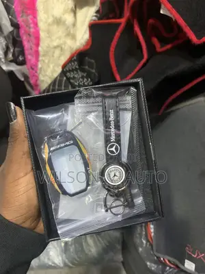 Luxury Plastic Mercedes-Benz Amg Key Case With Leather Keychain Set