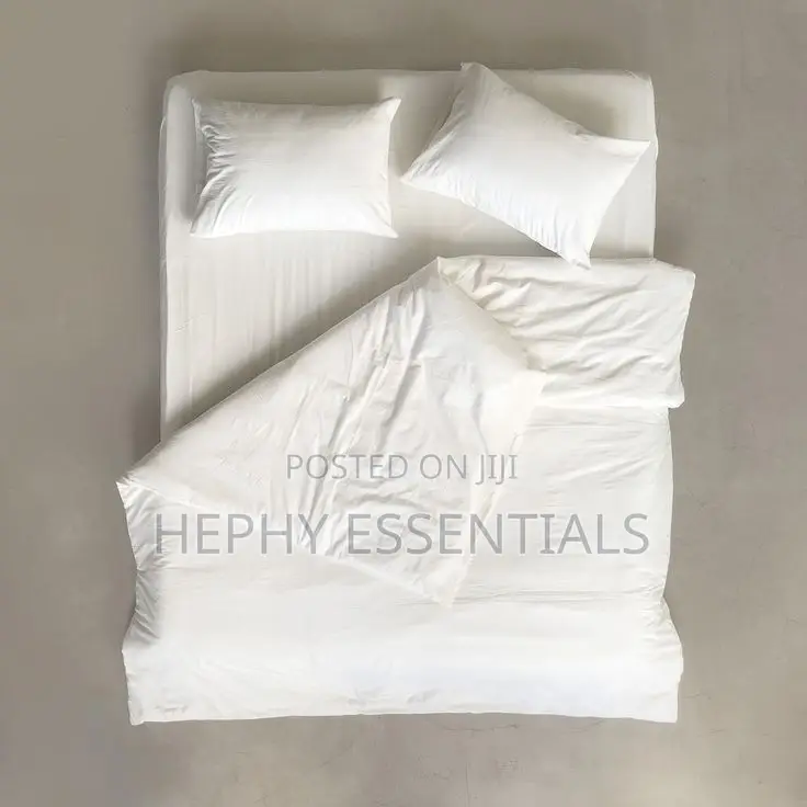 Luxury Plain White ,Bedsheets and Pillowcases(Soft Cotton)