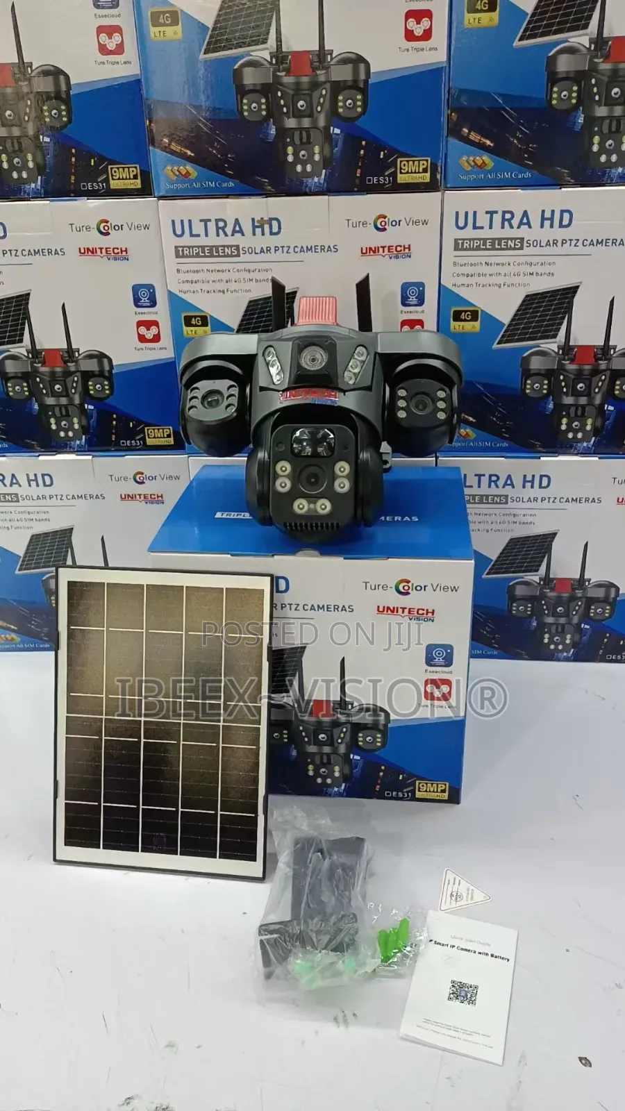 Triple Lens Solar CCTV Camera Eseecloud App