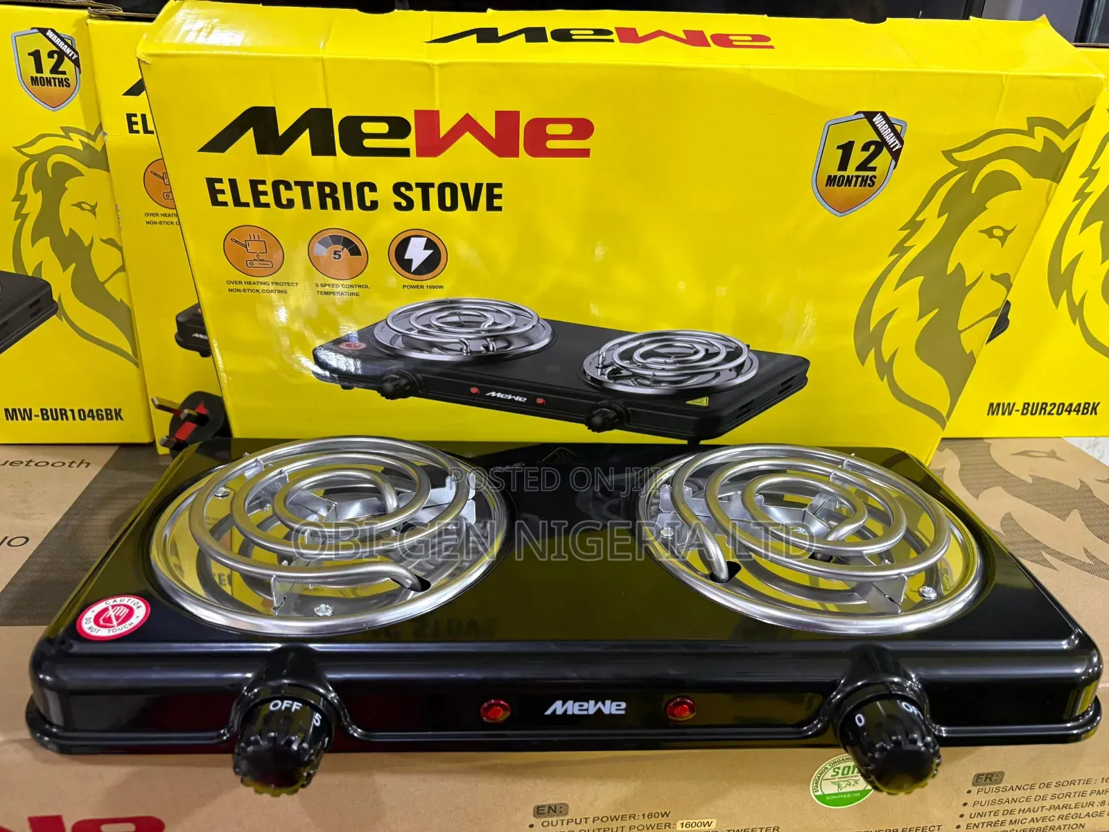 Mewe Double Burner Electric Stove 1000w* Set