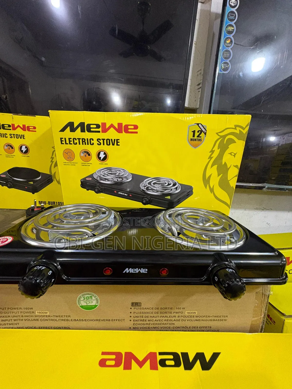Mewe Double Burner Electric Stove 1000w* Set