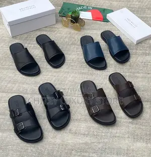 Brunello Cucinelle Quality Luxury Men Genuine Slippers