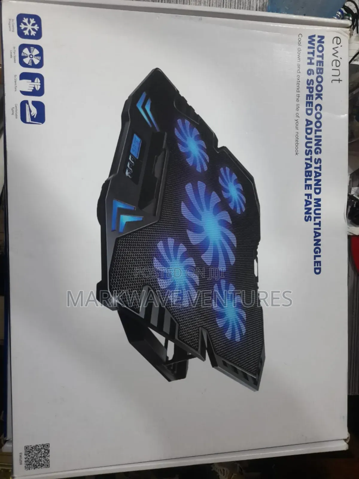 Ewent Adjustable Cooling Stand With 5 Fans
