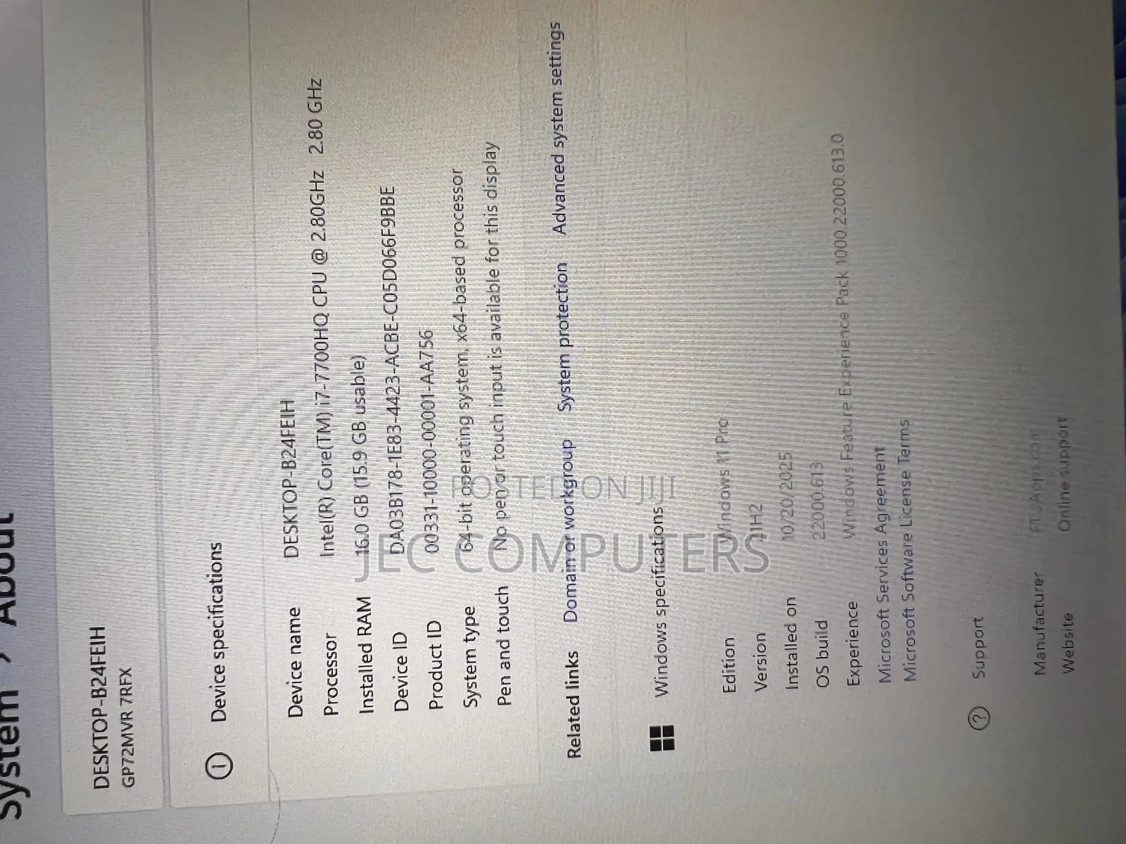 Laptop MSI GP72MVR 7RFX Leopard Pro 16GB Intel Core i7 SSD 256GB