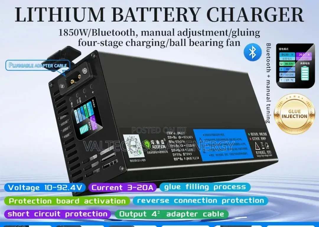 Premium 10v-92v 20a Adjustable Lithium Battery Charger