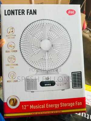 Itel 12" Rechargeable Bluetooth Music Fan With Light Bulb Panel 10p$