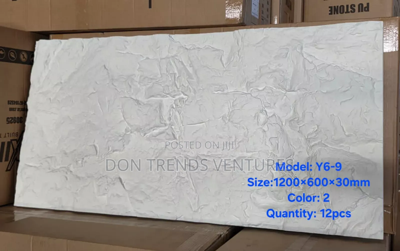 White 30mm Rock Design Pu Stone