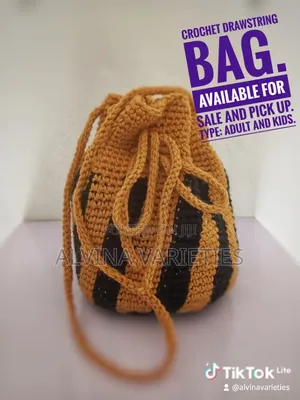 Crochet Drawstring Bag