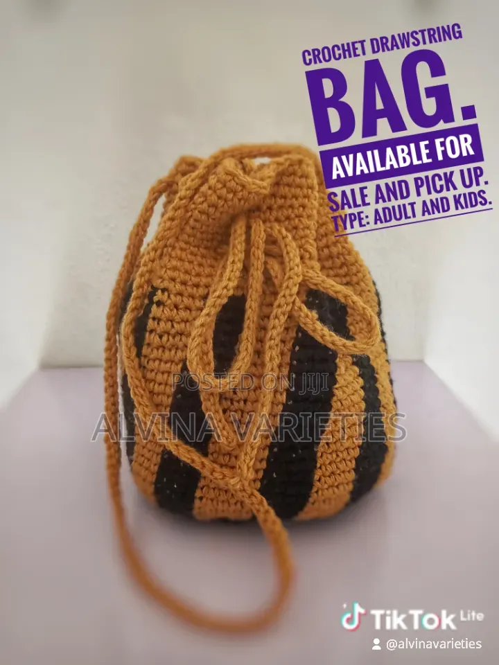 Crochet Drawstring Bag