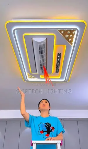 Bladeless Fan Chandelier With Remote Control and Voice Control