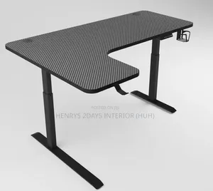 Ajustable Eletric Table Black and White