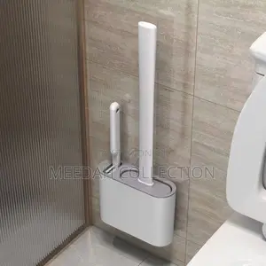 2 in 1wall-Mounted Long Handle Silicone Toilet Cleaning Brush