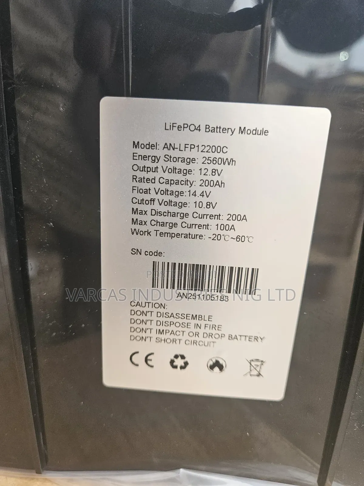 Anern 12v 200ahps Lithium Battery
