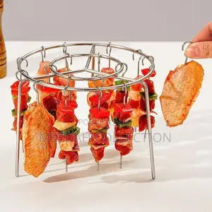 Double Layer 24 Skewers Hanging Household Air Fryer Grill for Barbecue