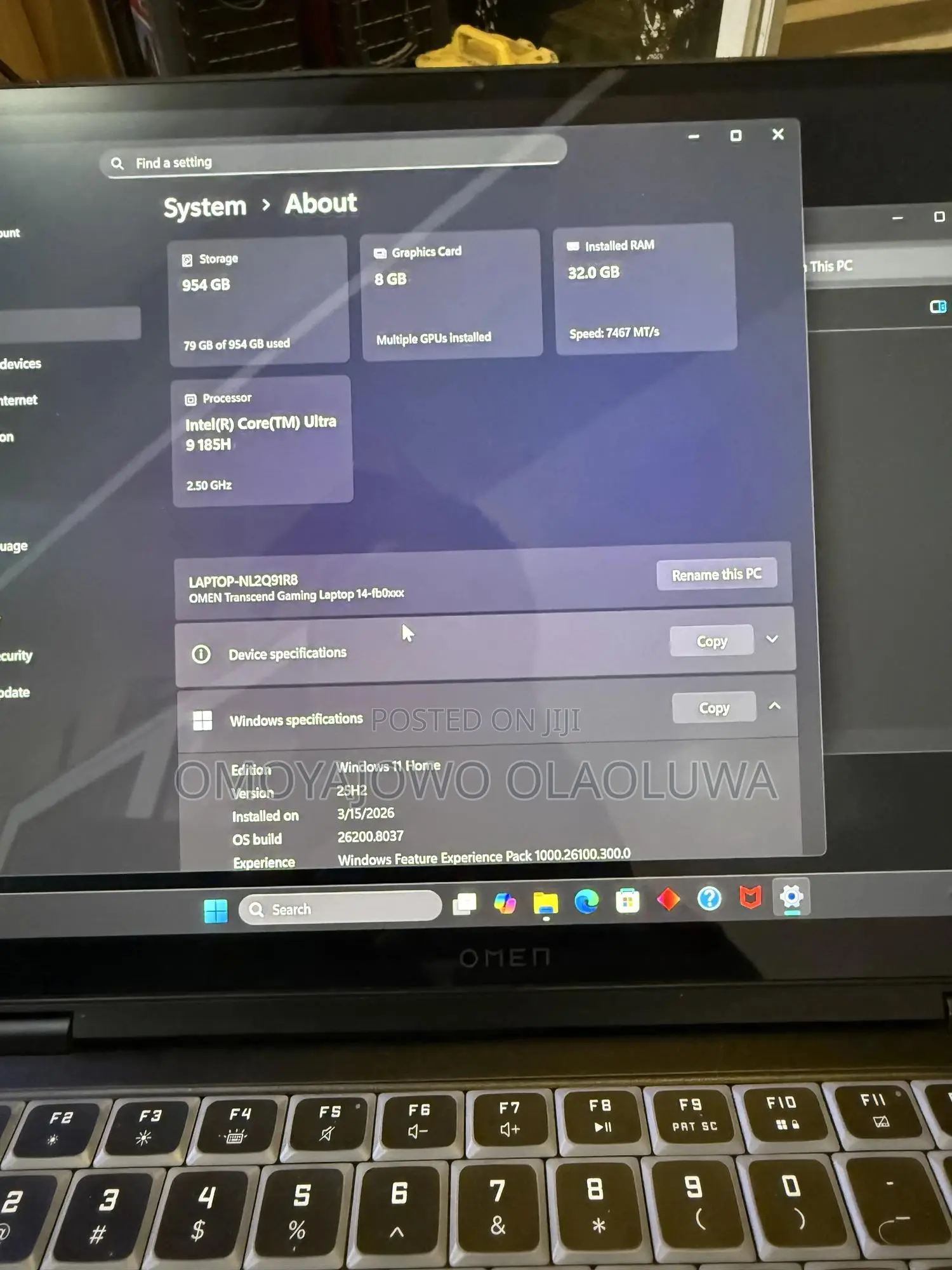 Laptop HP Omen 15-ce0xx 32GB Intel Core Ultra 9 SSD 1T