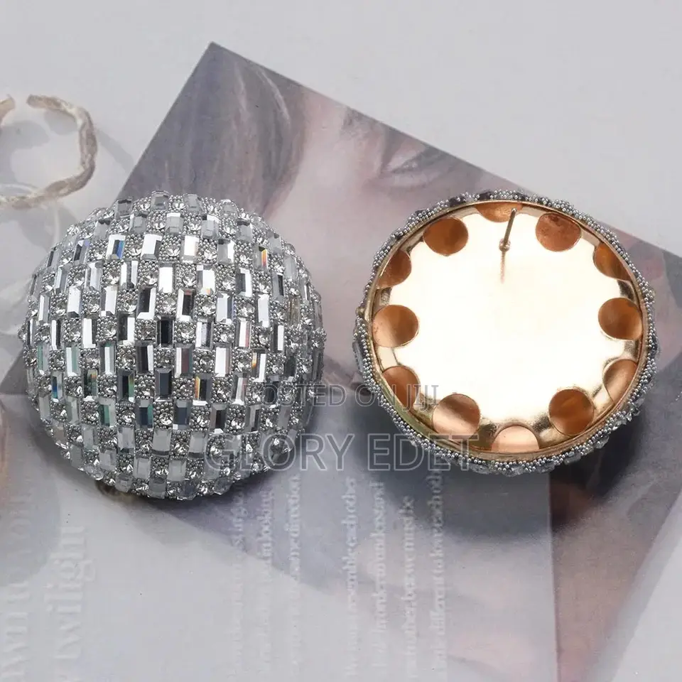 Classical High Statement Exaggerated Shiny Stud Round Big Earrings
