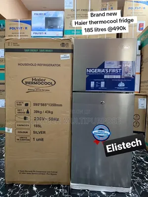 Brand New Haier Thermocool Fridge - 185l Silver Double Door