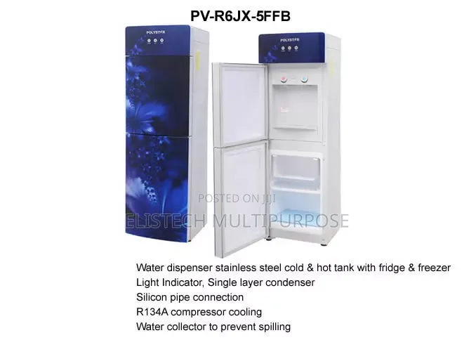 Polystar Water Dispenser With Fridge Freezer - Hot Cold Cooling