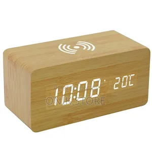 Wireless Wooden Digital Alarm Clock