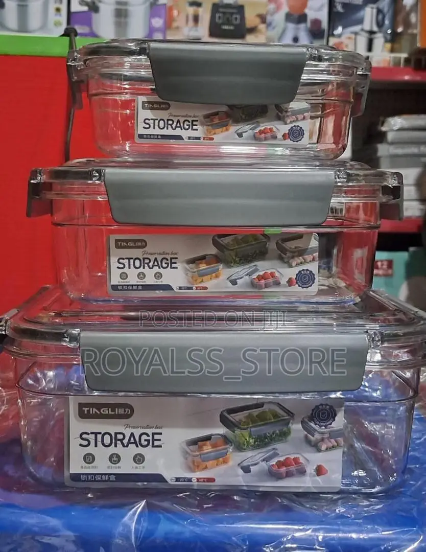 3/4 Piece Acrylic Food/Fruit Storage Container Set