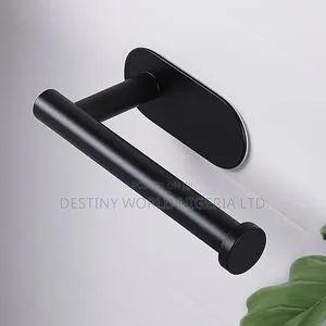 Black Steel Toilet Paper Holder