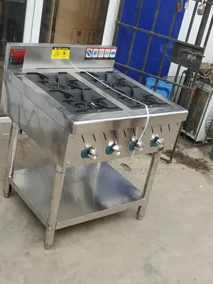 4 Burner Industrial Gas Cooker- Heavy Duty Fast Cooking Restaurant Use