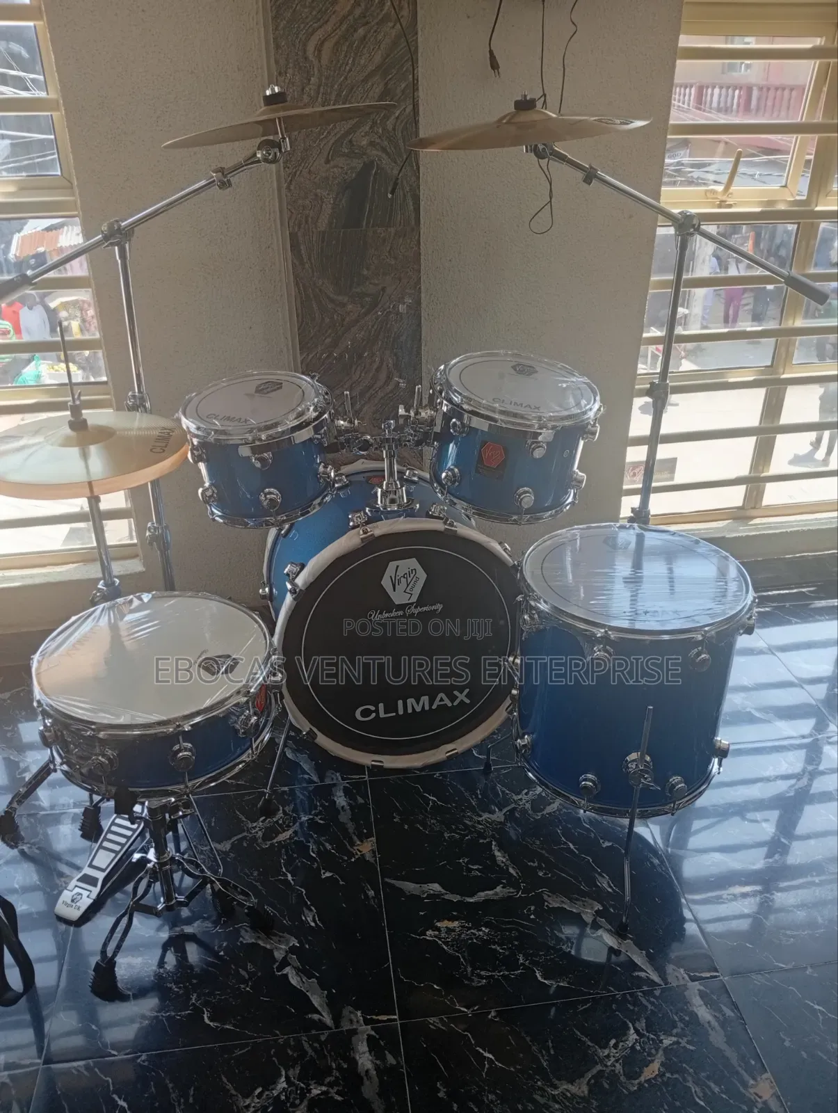 Complete Blue Drum Set Virgin Sound