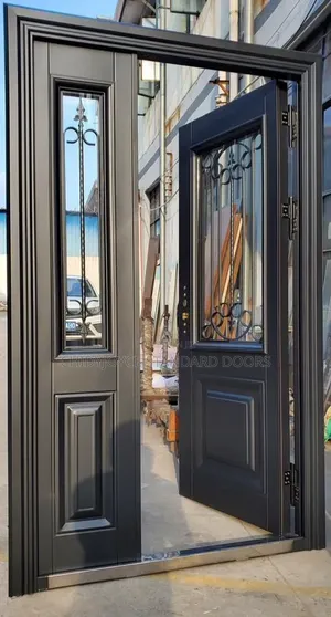4ft by 7ft Modern Steel and Glass Security French Door
