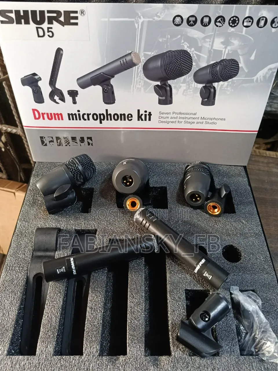 Original Dynamic Drum Microphone Kit 5 Pieces Shure Product