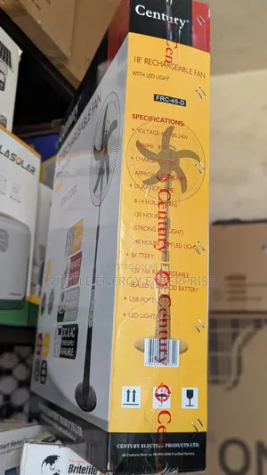 Century FRC-45-D 18" Rechargeable Standing Fan With an Led Light .
