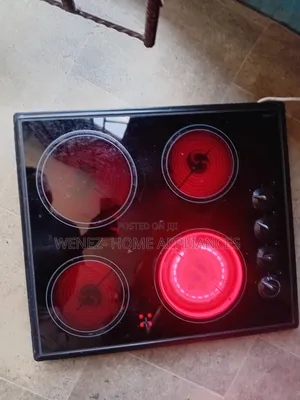 Four Burner Electric Hotplate With a Halogen Burner.