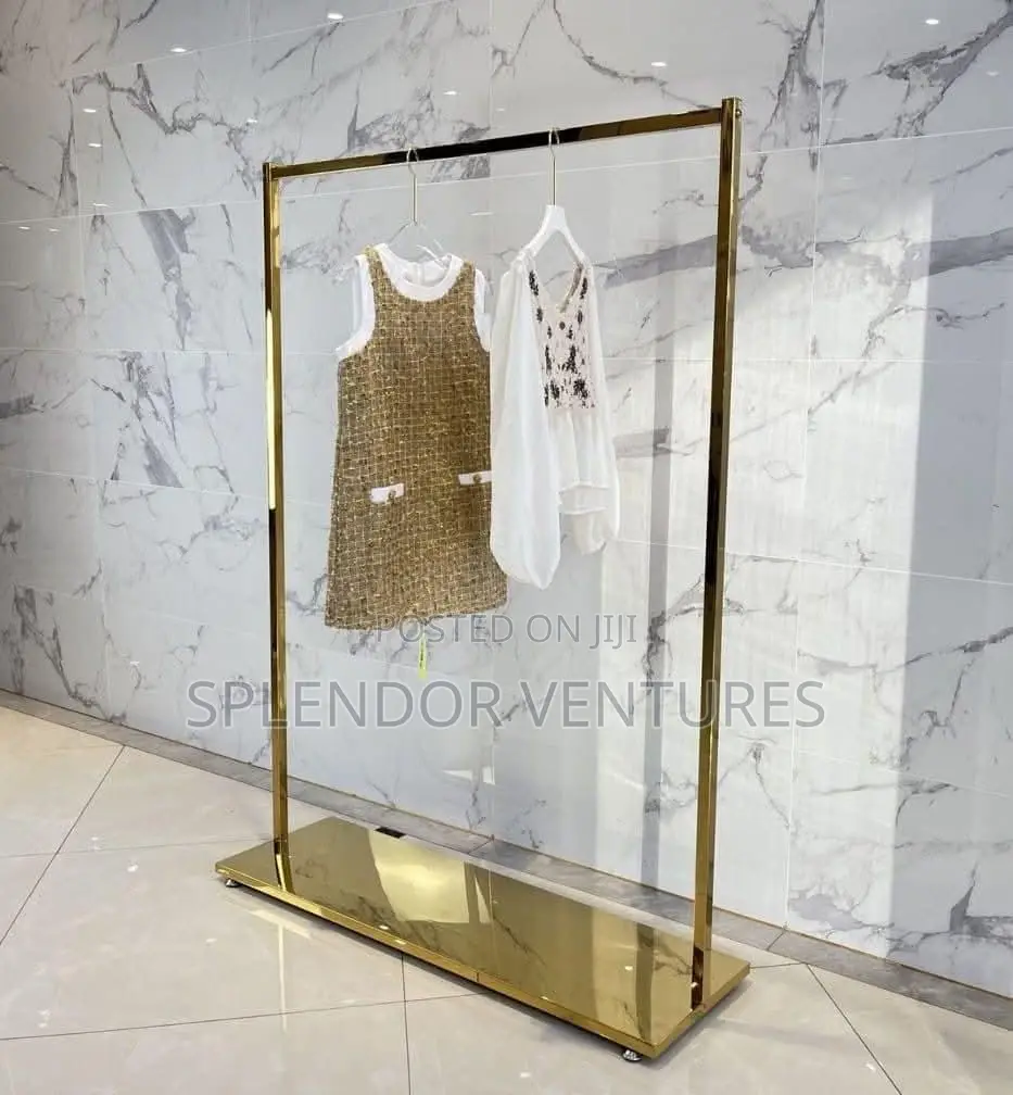 Durable and Height Adjustable Gold Clothrack