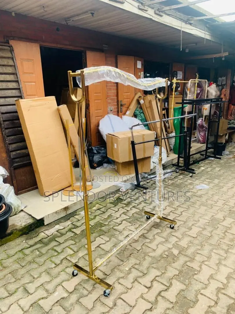 Durable and Height Adjustable Gold Clothrack