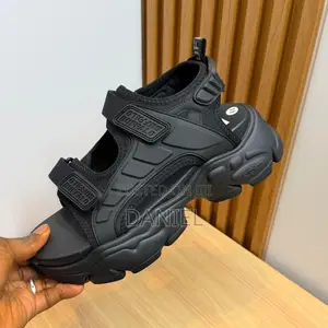 Men’S Luxury Black Sandals – Strong Sole – Comfortable Durable