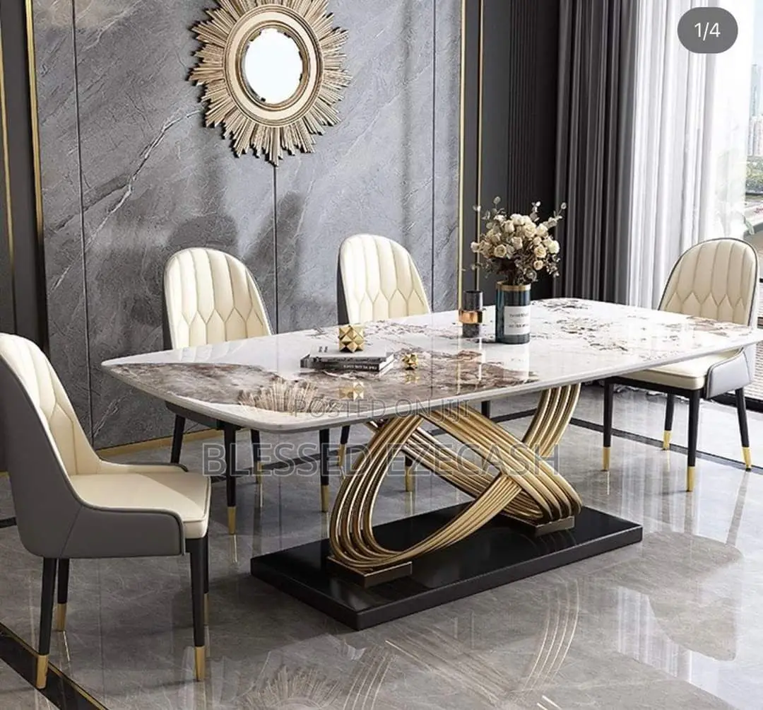 Very Nice Quality Marble Dining Table by Set