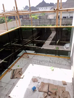 Frameless Glass Rail With Gold Top