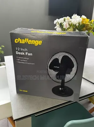 Challenge 12-Inch Desk Fan - 3 Speed Settings With Adjustable
