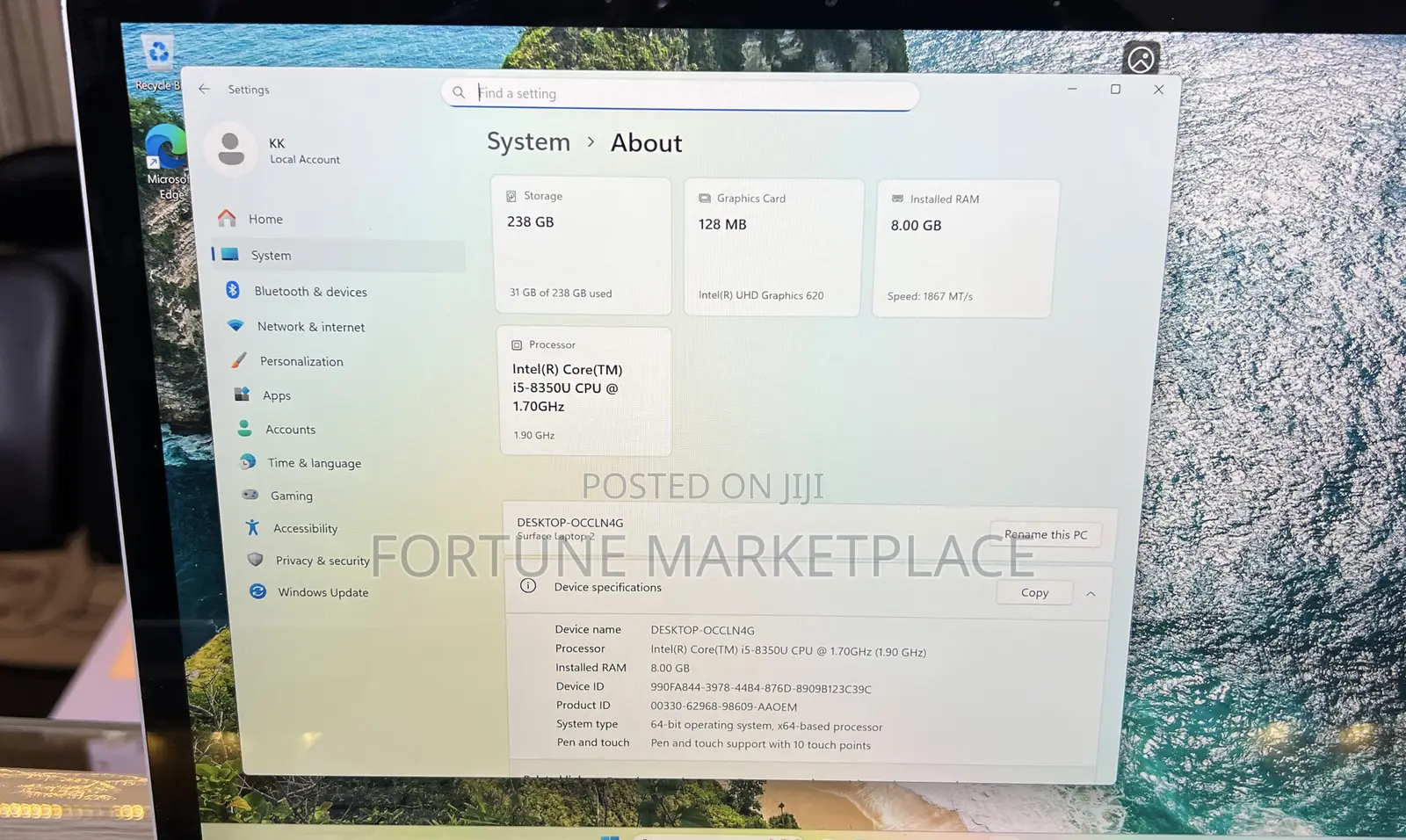 Laptop Microsoft Surface Laptop 3 8GB Intel Core i5 SSD 256GB