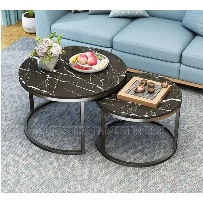2in1 High Quality Mdf Faux Marble Double Centre Table