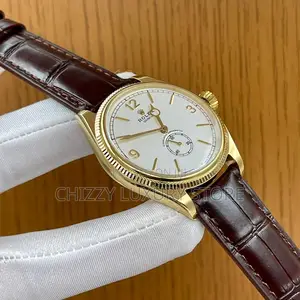 Rolex Quality Luxury Men Genuine Leather Wristwatch