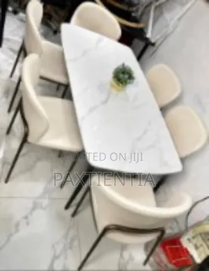 Executive Marble Top Dining Table With Six Seats.
