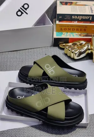 Black,Green, Gray Color Leather Pams