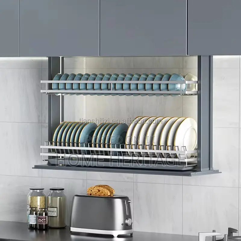 Smart Automatic Sensor Pull-Down Plate Rack (Remote Voice Control)