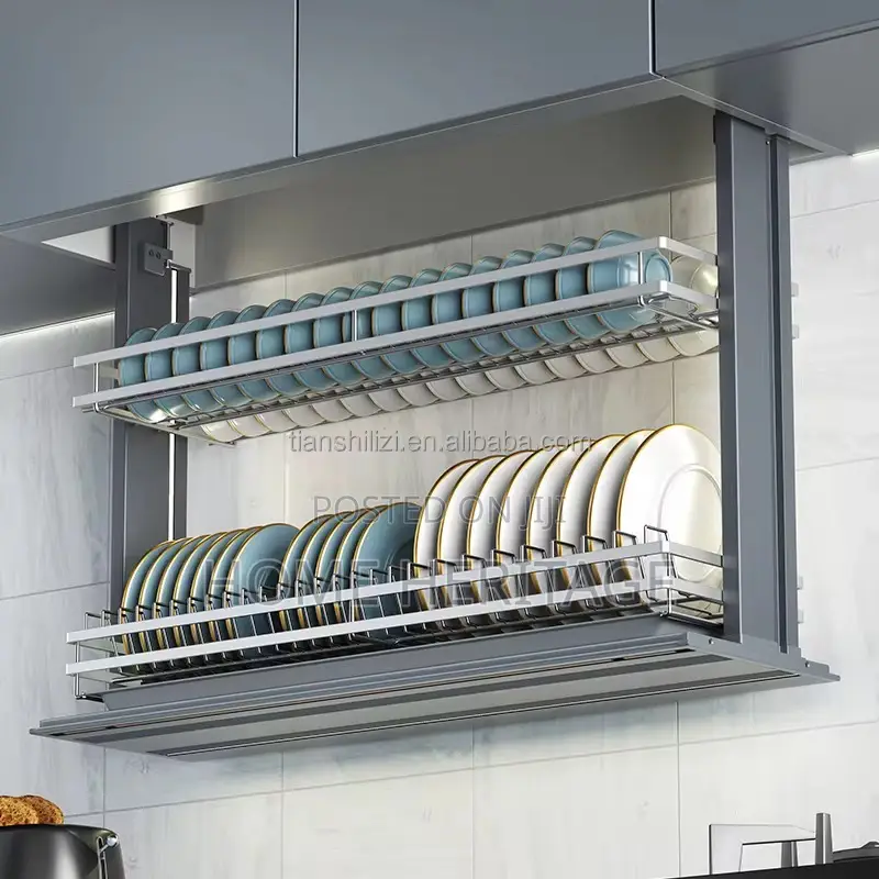 Smart Automatic Sensor Pull-Down Plate Rack (Remote Voice Control)