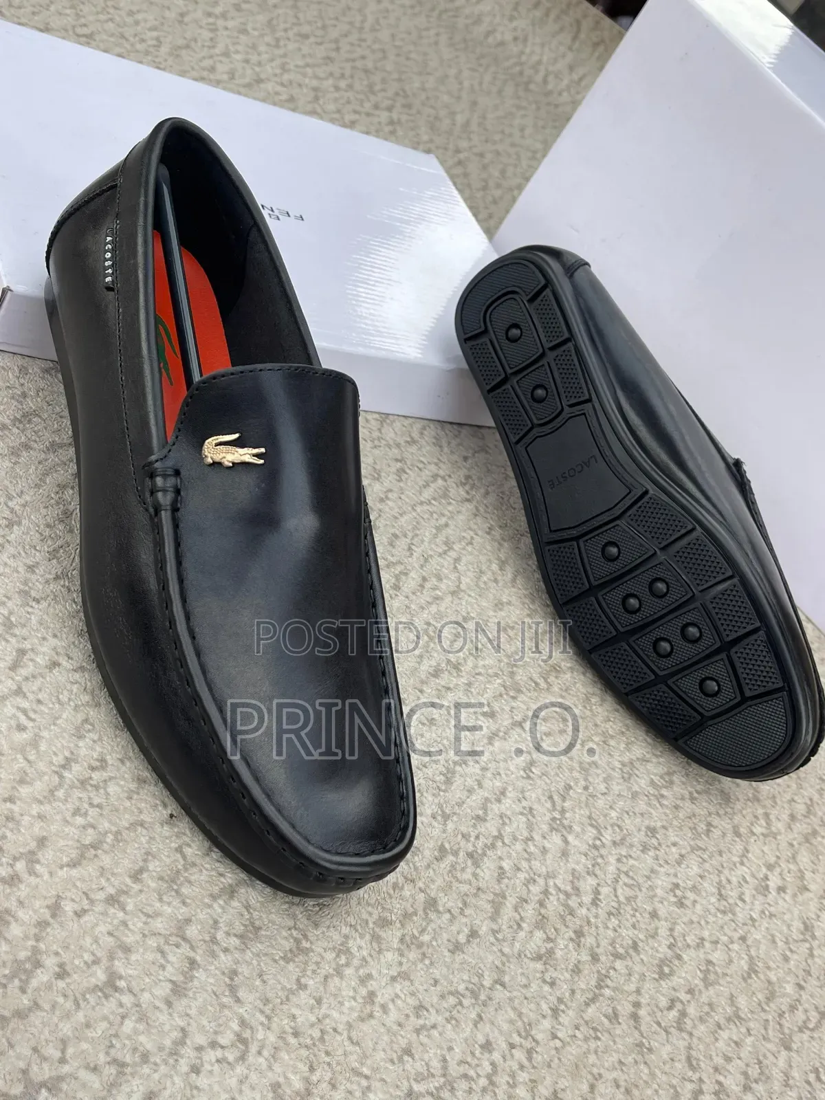 Lacoste Black Leather Loafers