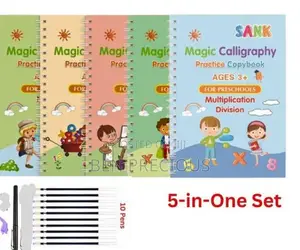 5-In1 Copybook for Kids- Math, Alphabet,Drawing,Number,Multiplication