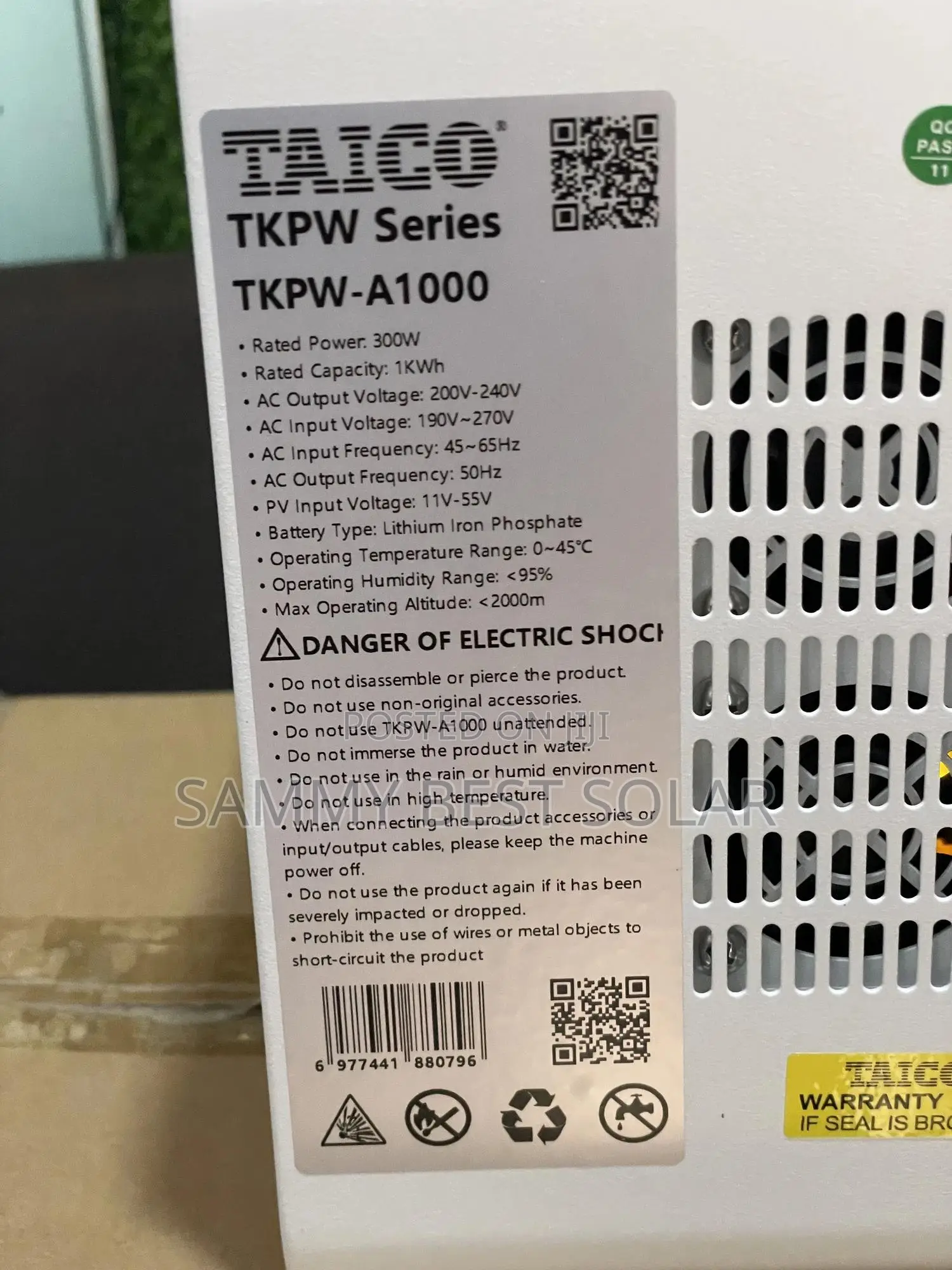 Taico 1kwh 300watts Solar Generator